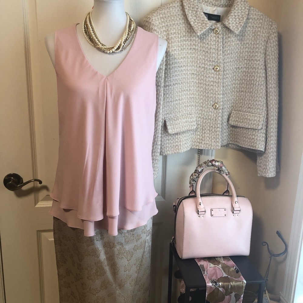 Frank Lyman Design  Pink Layered camisole Top